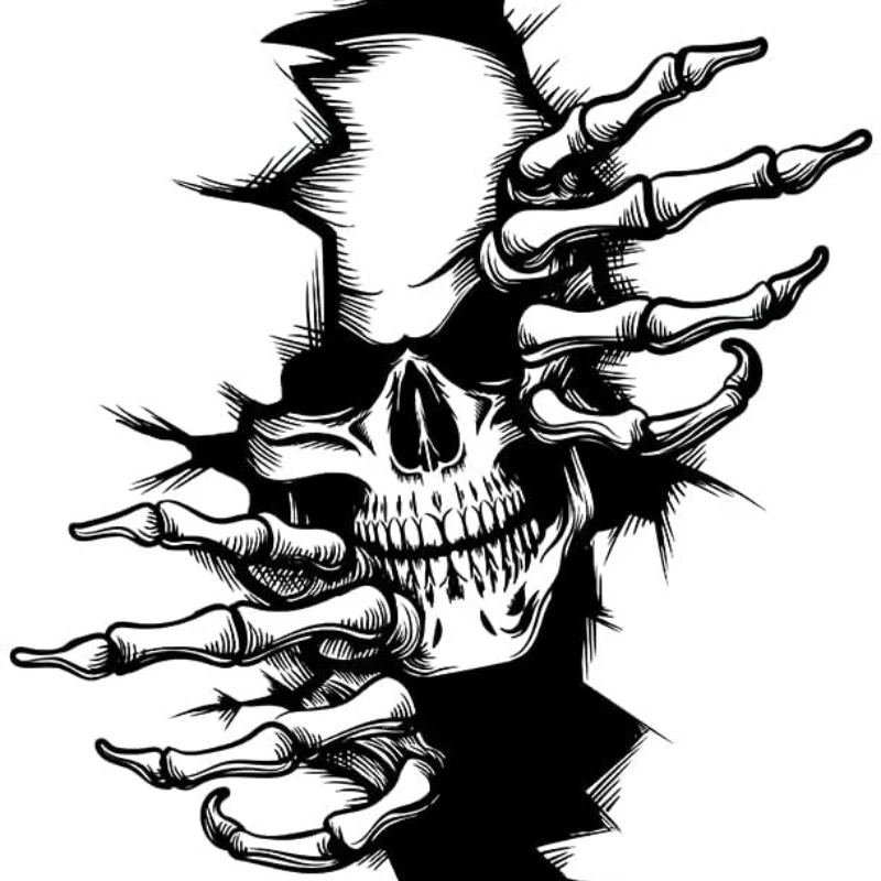 Motorcycle Parts - Pegatina de esqueleto de terror de